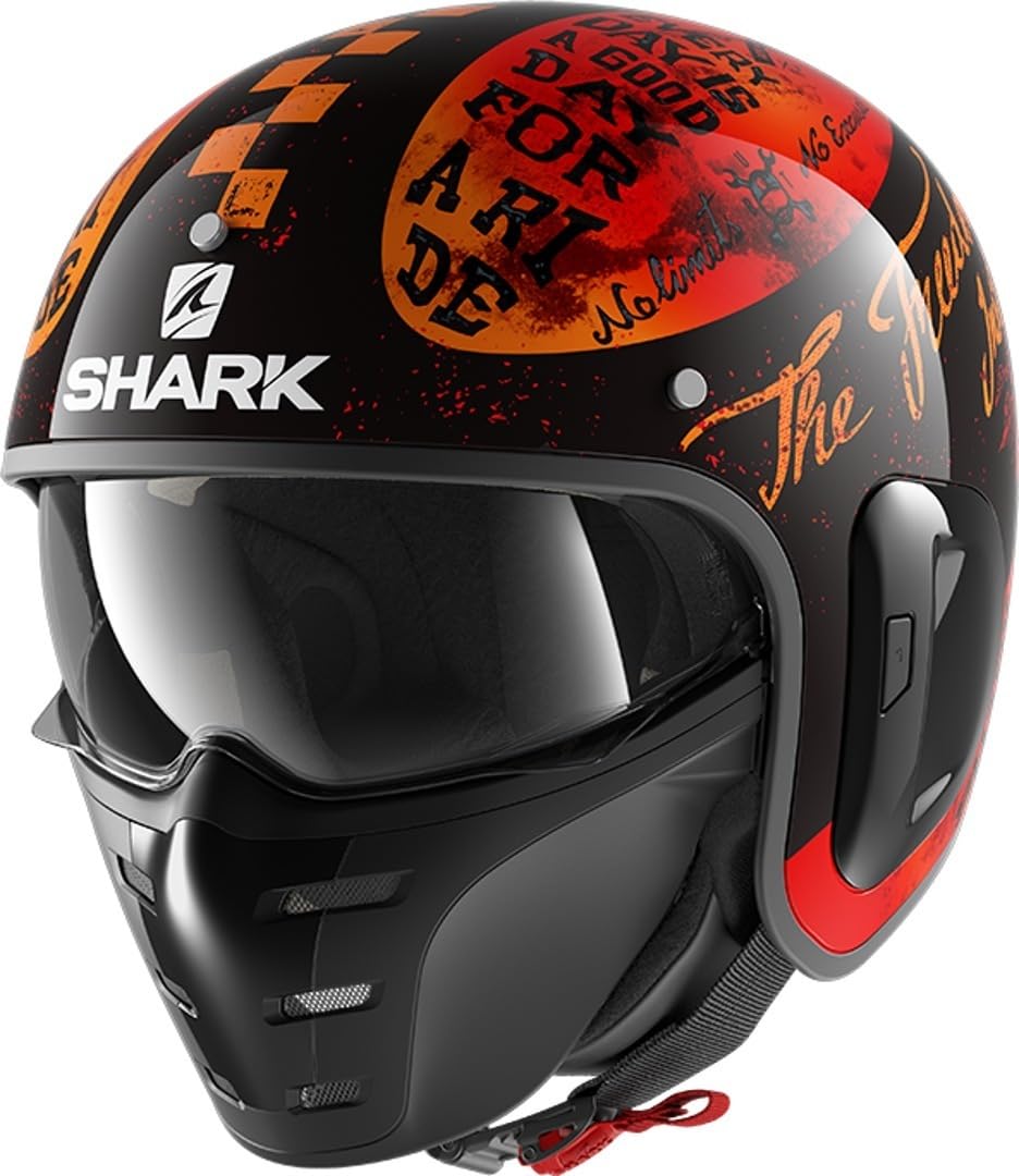 Shark Motorradhelm S-DRAK 2 TRIPP IN KOO, Schwarz/Orange, M von SHARK