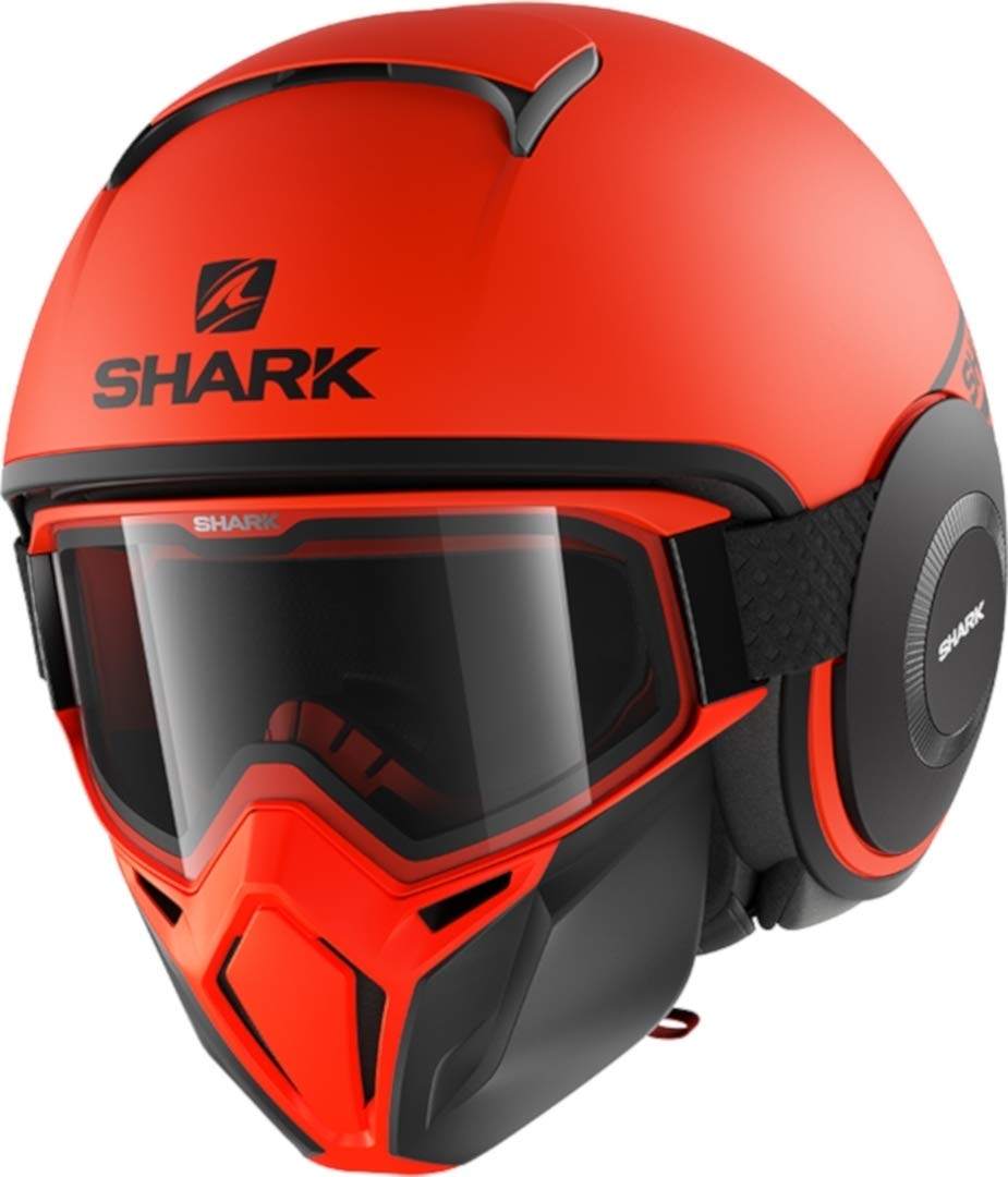 SHARK Motorradhelm STREET DRAK NEON SERIE MAT OKK, Orange, S von SHARK