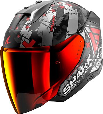 Shark Skwal i3 Jet Hellcat, Jethelm - Matt Schwarz/Silber/Rot - XS Shark Skwal i3 Jet Hellcat, Jethelm - Matt Schwarz/Silber/Rot - XS von Shark