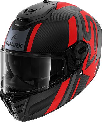 Shark Spartan RS Carbon Shawn, Integralhelm - Matt Schwarz/Dunkelgrau/Rot - L von Shark