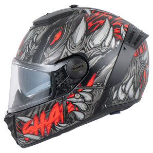 Shark Spartan RS Shaytan Integralhelm Matt Schwarz Rot Anthrazit von Shark