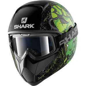 Shark Vancore Ashtan Integralhelm Matt Schwarz Neon Grün von Shark