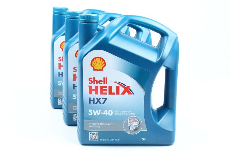 3x5L SHELL HELIX HX7 5W40 MOTORÖL 5W-40 MOTOREN ÖL OEL OIL von Shell