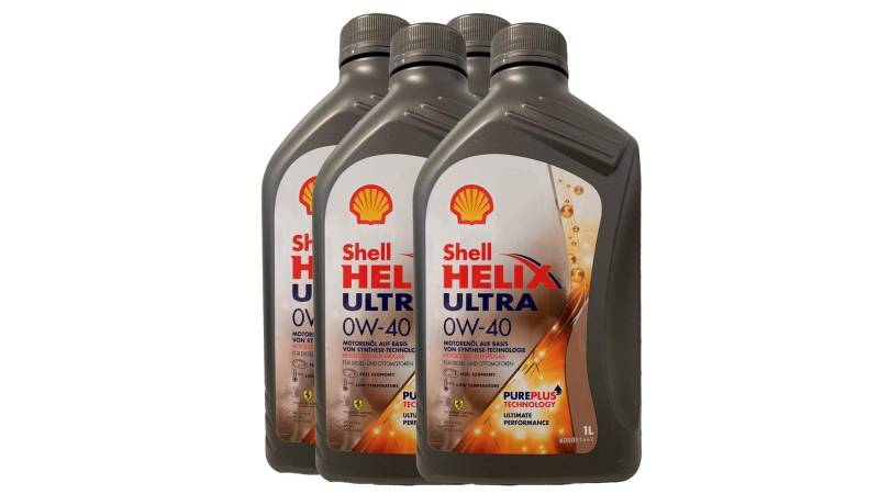 4x1 Liter Shell 0W-40 Helix Ultra 0W40 Porsche A40 Renault RN0700, RN0710 MB 229. von Shell