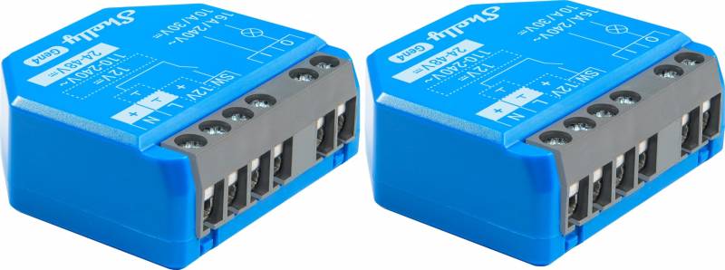 SHELLY Relais 1 Gen4, 16 A, WLAN, Bluetooth, blau, 2 Stück von Shelly
