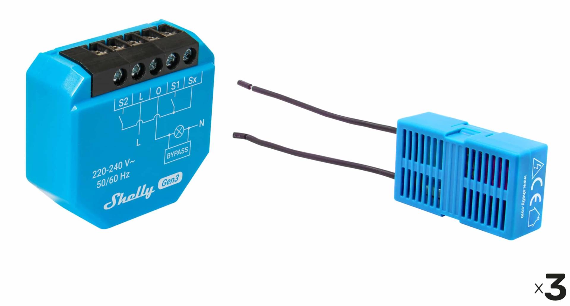 SHELLY Unterputz-Schalter 1L Gen3, WLAN, Bluetooth, 3 Stück SHELLY Unterputz-Schalter 1L Gen3, WLAN, Bluetooth, 3 Stück von Shelly