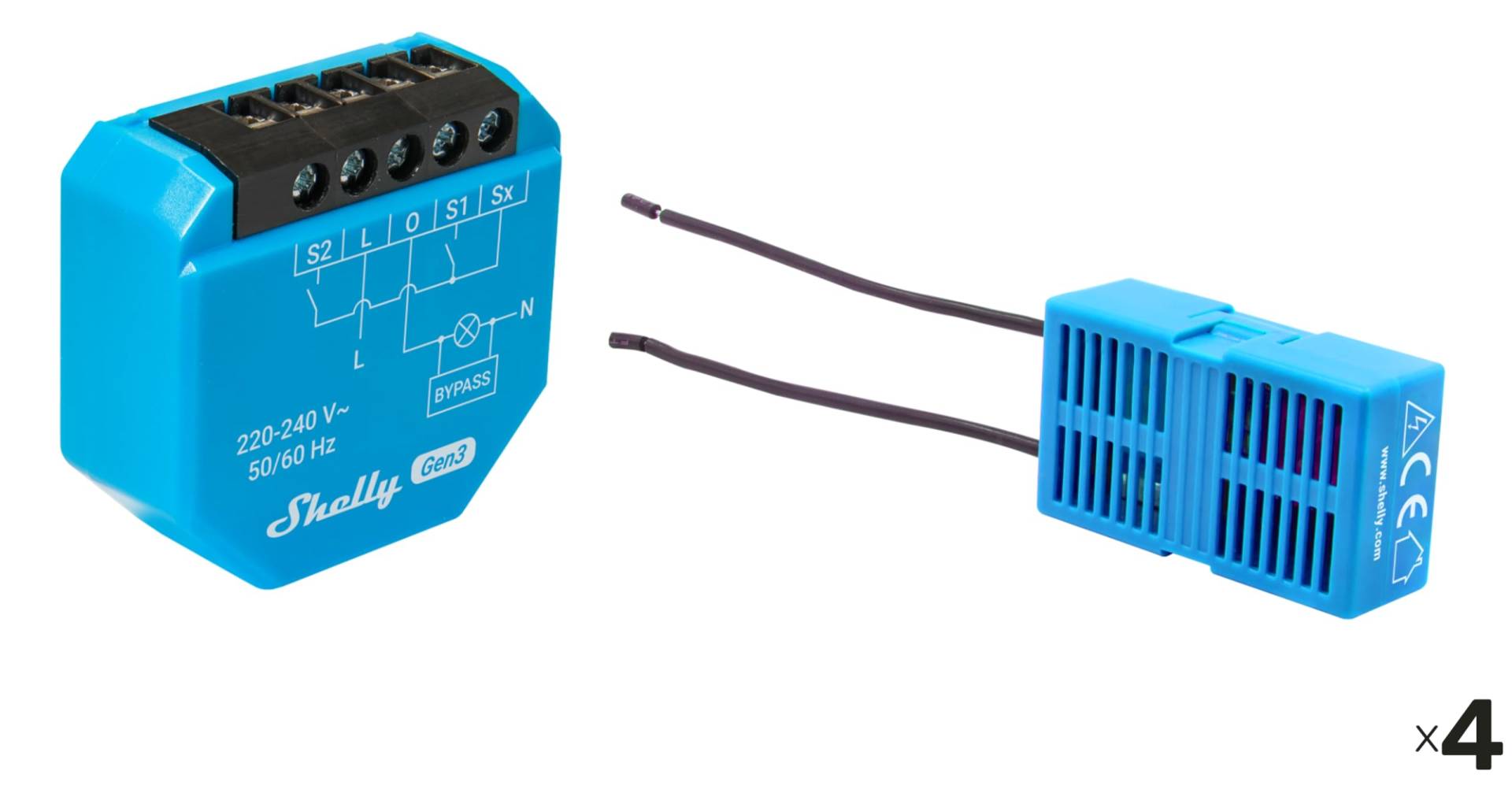 SHELLY Unterputz-Schalter 2L Gen3, 2-Kanal, WLAN, Bluetooth, 4 Stück SHELLY Unterputz-Schalter 2L Gen3, 2-Kanal, WLAN, Bluetooth, 4 Stück von Shelly