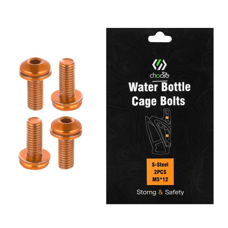 ShenZhenShiShiLiLanTianKeJiYouXianGongSi CNC Flaschenhalter für Fahrrad, M5 x 12 mm MTB Schrauben Flaschenhalter Orange von ShenZhenShiShiLiLanTianKeJiYouXianGongSi