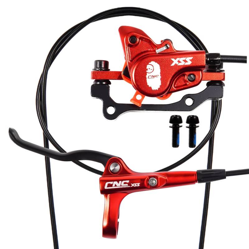 CNC Hydraulische Scheibenbremse Fahrrad，Hydraulik Scheibenbremse Set ，Hydraulisch Bremse Fahrrad Links hinten 1450mm für MTB/BMX/Rennrad/Mountainbike，Rot von ShenZhenShiShiLiLanTianKeJiYouXianGongSi