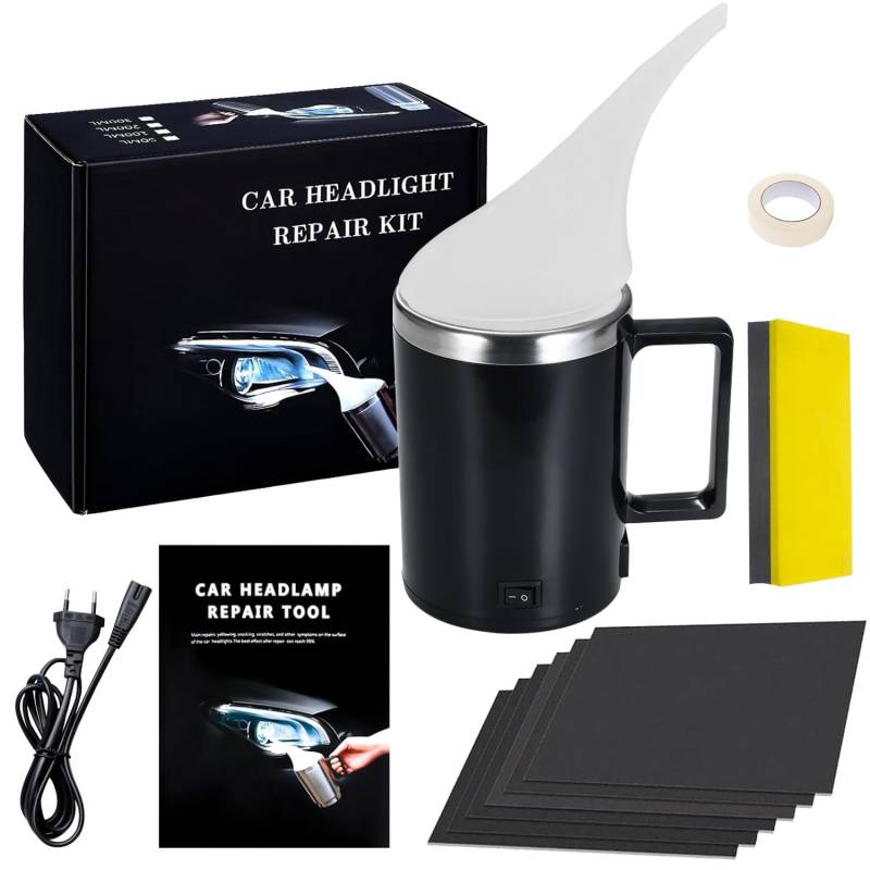 Shengruili Scheinwerfer Aufbereitung Set,Scheinwerfer Polierset,Scheinwerfer Bedampfen Set,Scheinwerfer Politur Reparaturwerkzeug,Headlight Restoration Kit für Vergilbung,Kratzer,Unschärfe,Risse von Shengruili