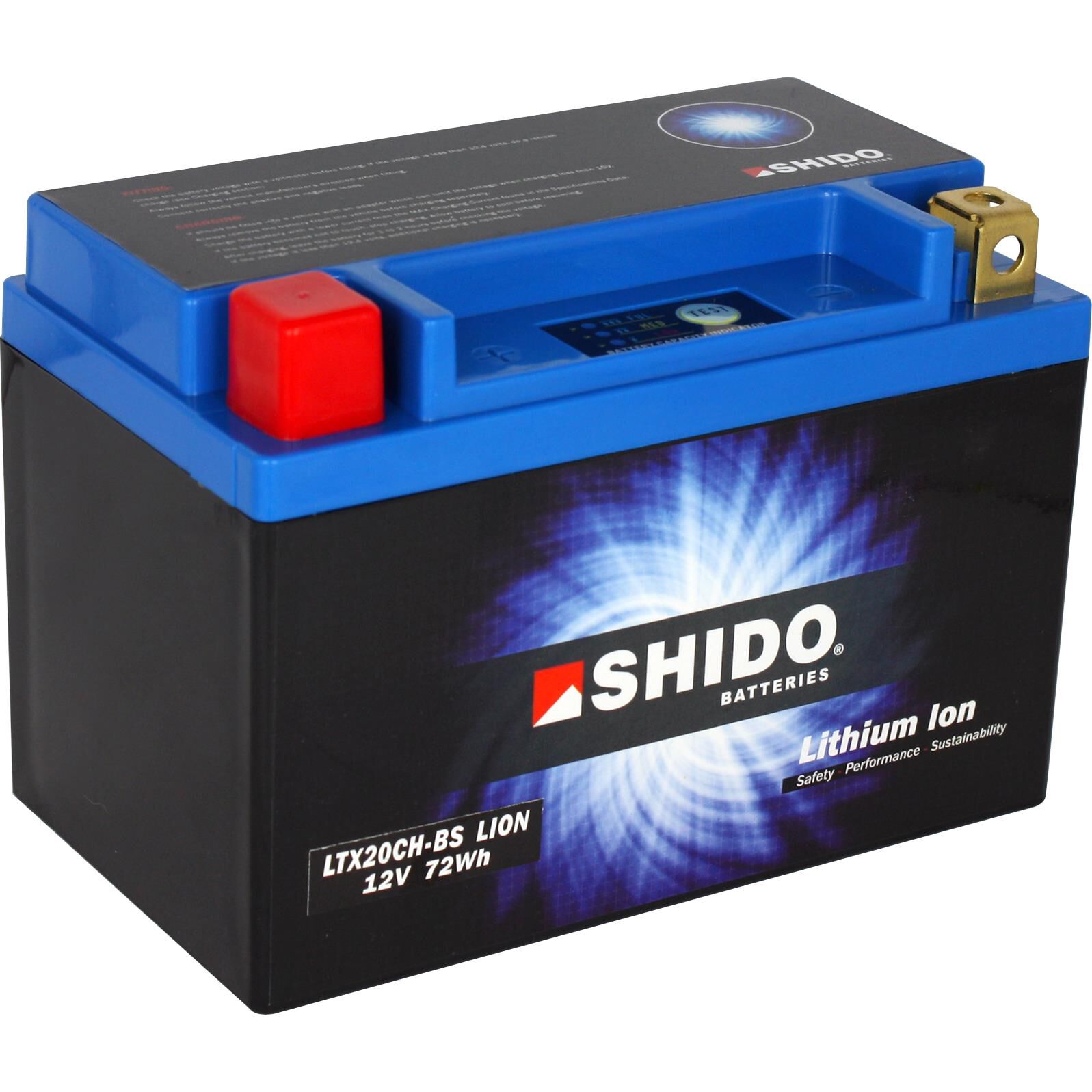Shido Lithium Batterie LTX20CH-BS, 12V, 6Ah (YTX20CH-BS) von Shido