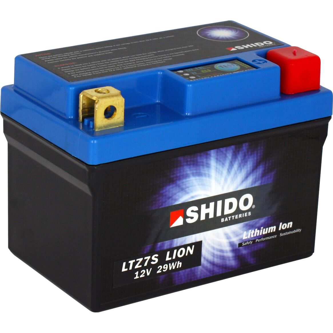 Shido Lithium Batterie LTZ7S, 12V, 2,4Ah (YTZ7S/YTZ6S/YT6B-3) von Shido
