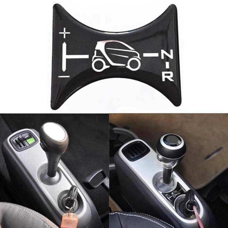 SHIFENG Kompatibel mit Smart 451 Fortwo 2007-2014 3D Gel Auto Aufkleber Schaltknauf Panel Dekoration Aufkleber Emblem von Shifeng