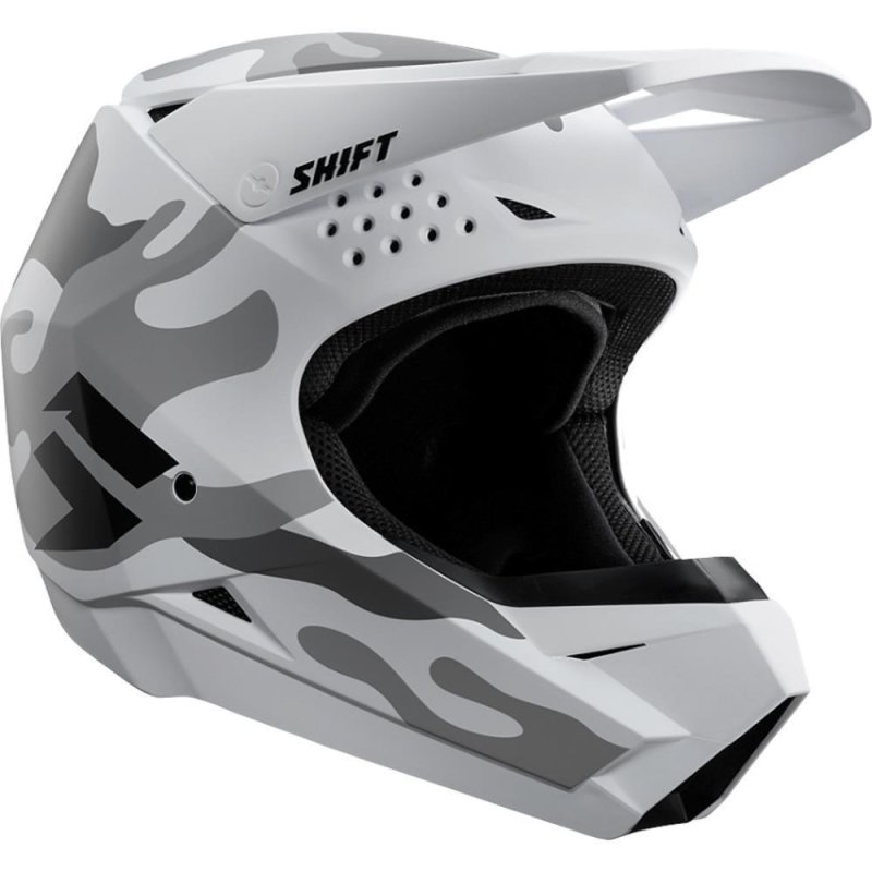 Shift Whit3 Motocross Helm (Camo) [weiss Cam] von Shift
