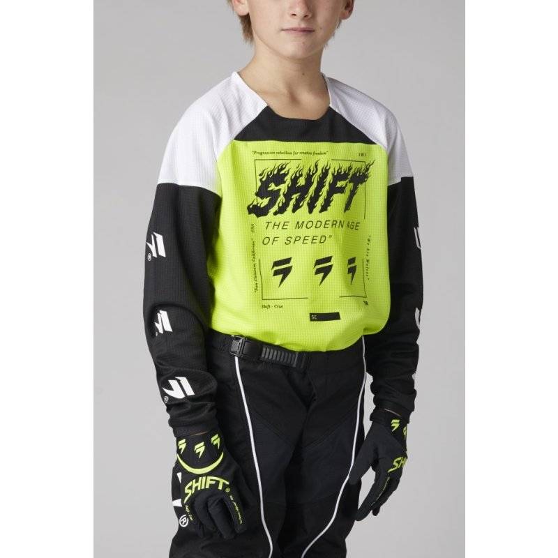 Shift Youth White Label Flame Jersey [Flo Ylw] von Shift