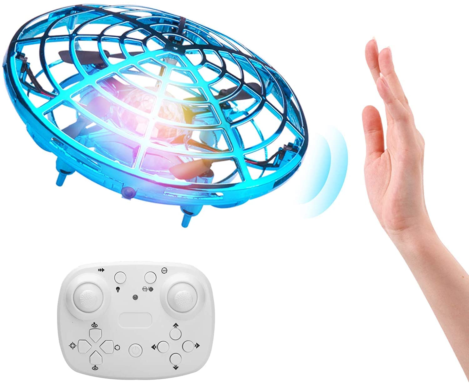 ShinePick Mini UFO Drone, fliegende Ball-Spielzeuge, handgesteuert, wiederaufladbar, RC Quadrocopter Infrarot Induktion mit LED-Licht für Kinder Jungen Mädchen Innen Außen von ShinePick