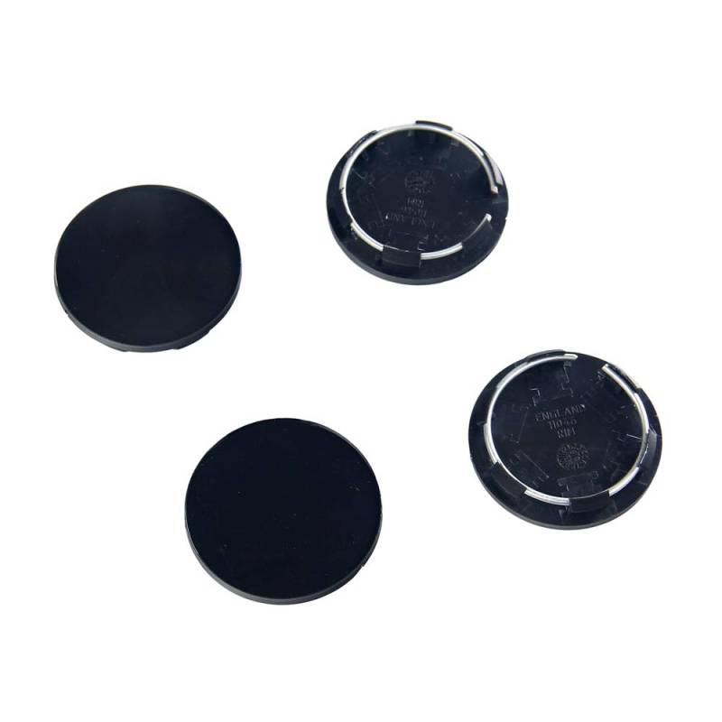 4 x 50 mm schwarze Rennwagen-Radnabenkappen, ohne Logo, universelle Passform von Shinekoo