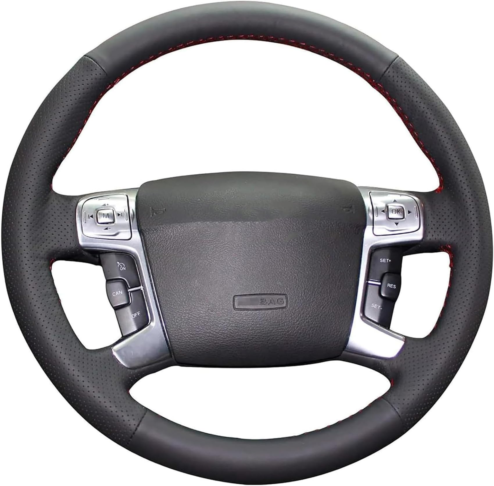 Shining Wheat Handgenähte Lenkradhüllen für Ford Mondeo MK4 2007-2012 S-Max 2008 Shining Wheat Handgenähte Lenkradhüllen für Ford Mondeo MK4 2007-2012 S-Max 2008 von Shining wheat