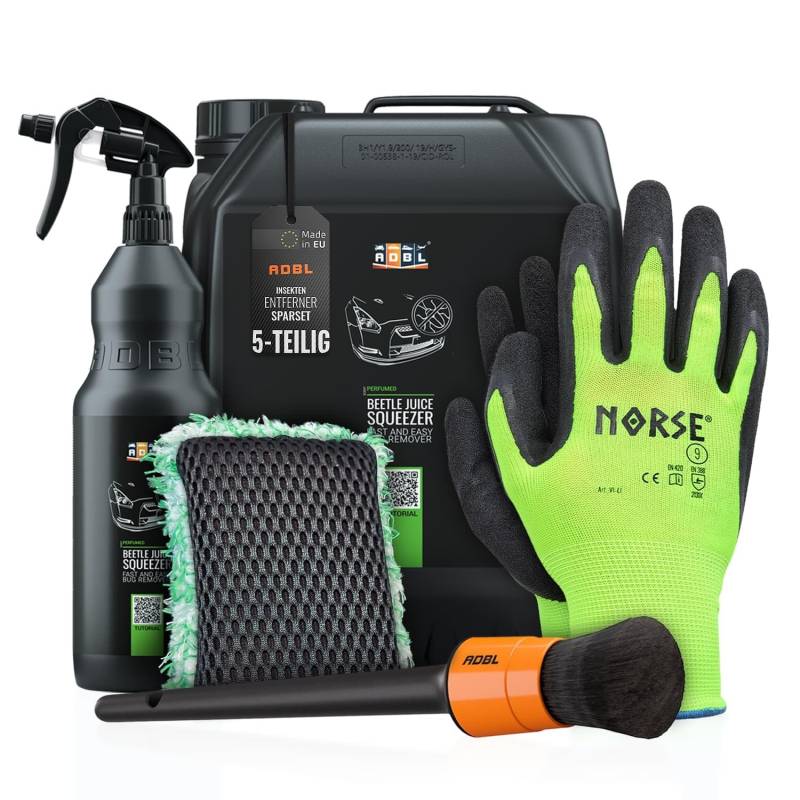 ADBL Autopflege Set: 5+1 Waschset - Insektenentferner Set für die Außenpflege - effektive Reinigung für Lack + Bug Sponge - Auto Handwäsche, Autowaschset | 5-teilig von Shiny Freaks