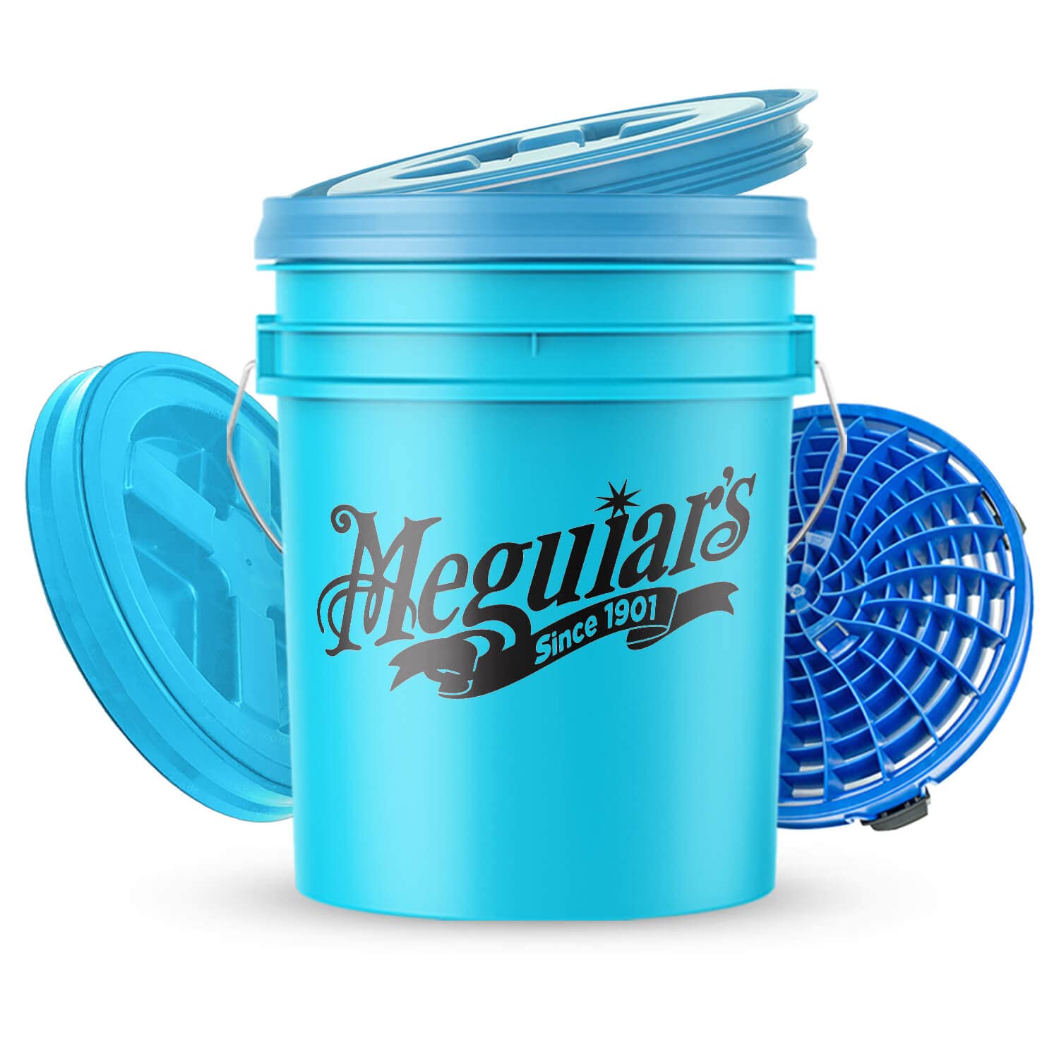 Shiny Freaks Wascheimerset: Meguiar's Hybrid Ceramic Wascheimer blau mit The Detail Guardz Dirt Lock Schmutzsieb (blau) + MaxShine Cross Bucket Wascheimerdeckel Deckel (blau) von Shiny Freaks