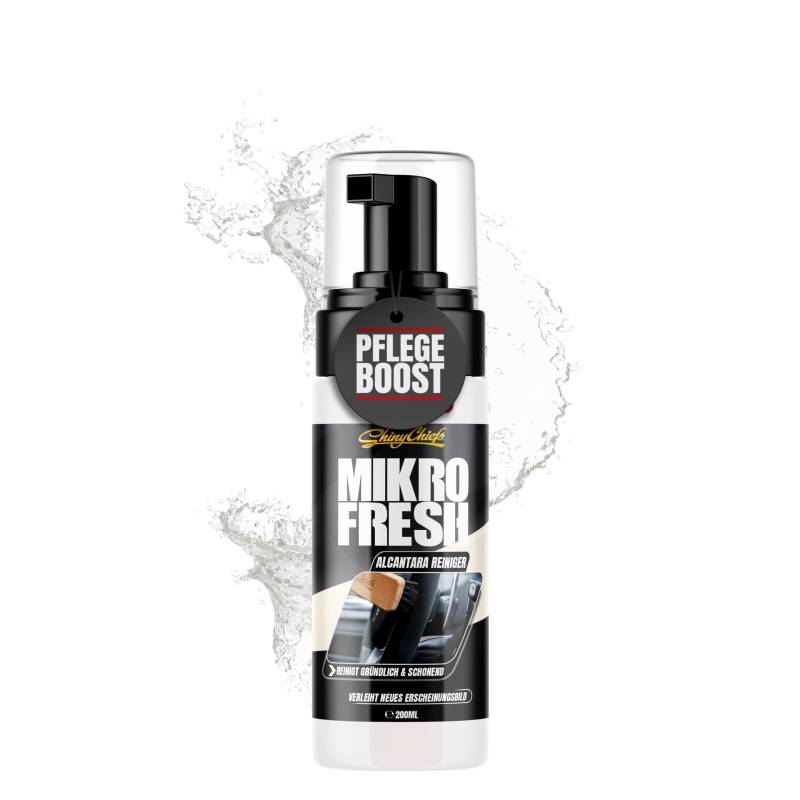 ShinyChiefs Velours Reiniger - Hochwirksamer Aktivschaumreiniger für Autositze - Velours Reiniger & Pflegemittel, Mikrofaser & Textilien - farbauffrischender Polsterreiniger für Autositze, 200ml von ShinyChiefs