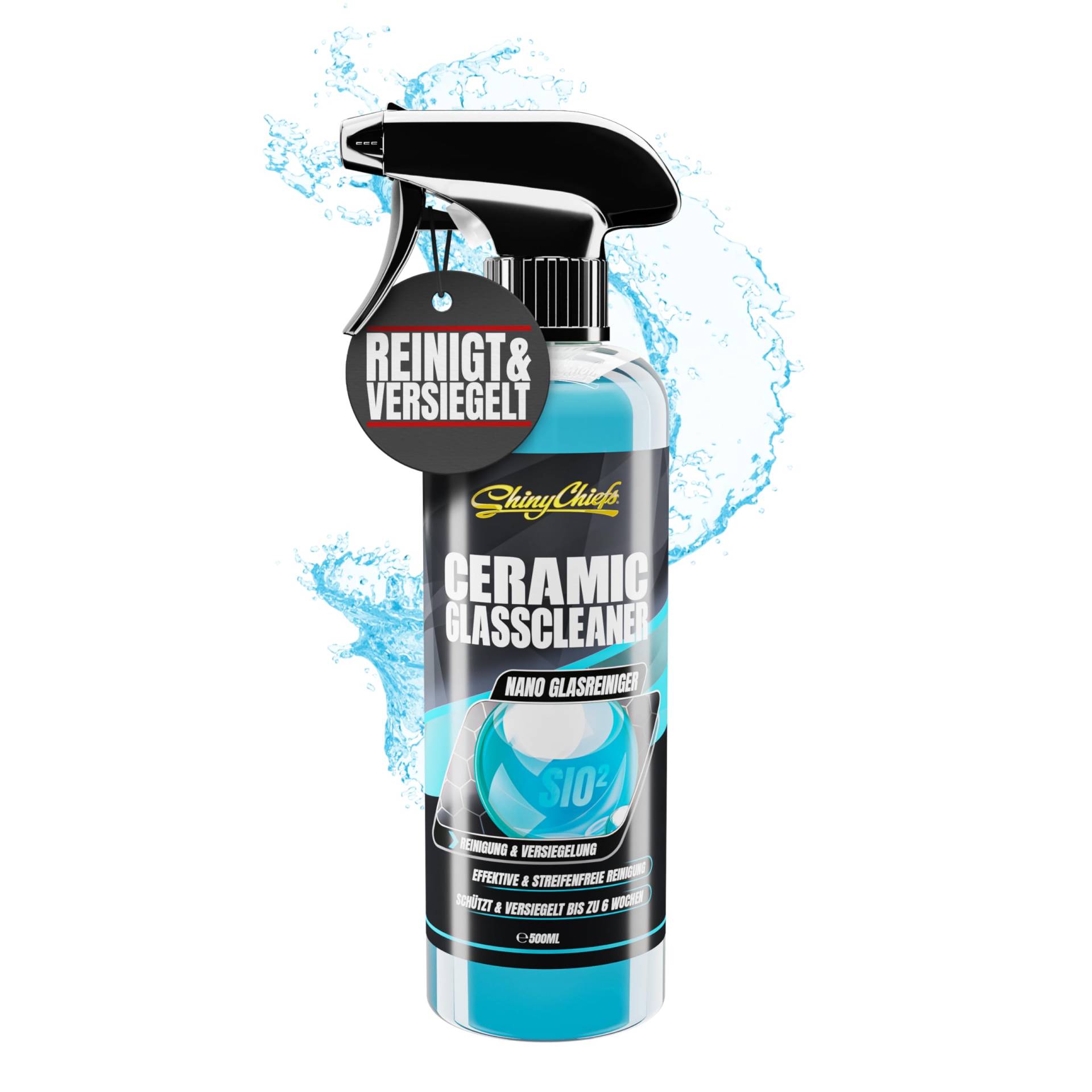 ShinyChiefs Ceramic Glass Cleaner - Nano Glasversiegelung mit neuester SiO2-Keramik-Technologie - 2 in 1 Glasreinigung und Glas-Versiegelung - Extrem Schmutz- und Wasserabweisend, 500ml ShinyChiefs Ceramic Glass Cleaner - Nano Glasversiegelung mit neuester SiO2-Keramik-Technologie - 2 in 1 Glasreinigung und Glas-Versiegelung - Extrem Schmutz- und Wasserabweisend, 500ml von ShinyChiefs