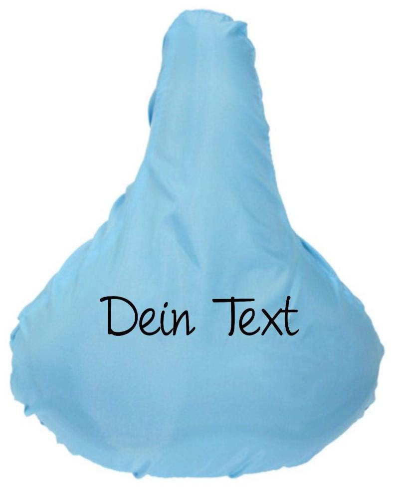 Shirtinstyle Premium Schonbezug Sattelbezug Sattelschutz mit deinem Wunschtext veredelt, Fahrrad, Schutz, Bezug, Hülle, Farbe Hellblau von Shirtinstyle