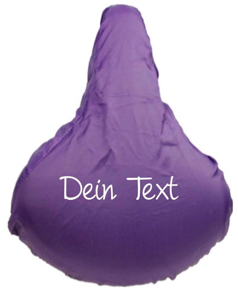 Shirtinstyle Premium Schonbezug Sattelbezug Sattelschutz mit deinem Wunschtext veredelt, Fahrrad, Schutz, Bezug, Hülle, Farbe Lila von Shirtinstyle