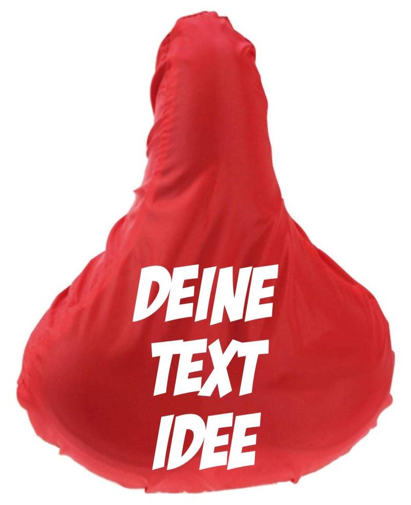 Shirtinstyle Premium Schonbezug Sattelbezug Sattelschutz mit deinem Wunschtext veredelt, Fahrrad, Schutz, Bezug, Hülle, Farbe Rot von Shirtinstyle