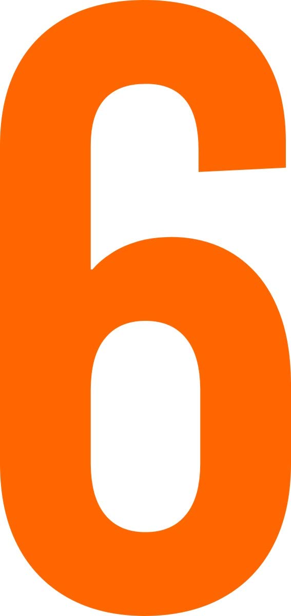 ShirtInStyle Zahlen selbsklebende Aufkleber, von 2-50cm Höhe, Mülltone, Haustür, Basteln, Boote, Nummern, Kennzeichen, Türen, Hausnummer, Bootsnummer, Zahl 6-50cm, Farbe orange ShirtInStyle Zahlen selbsklebende Aufkleber, von 2-50cm Höhe, Mülltone, Haustür, Basteln, Boote, Nummern, Kennzeichen, Türen, Hausnummer, Bootsnummer, Zahl 6-50cm, Farbe orange von ShirtInStyle