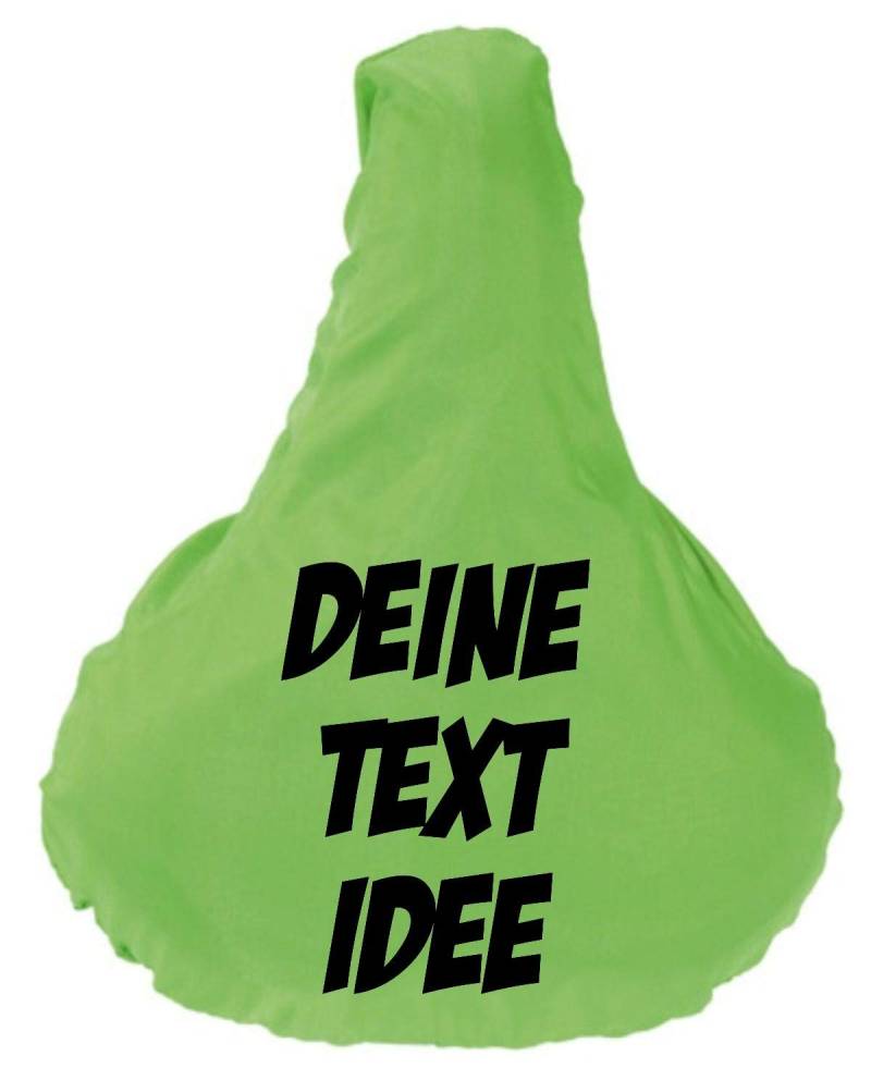 ShirtInStyle Premium Schonbezug Sattelbezug Sattelschutz mit deinem Wunschtext veredelt, Fahrrad, Schutz, Bezug, Hülle, Farbe Hellgrün von Shirtinstyle