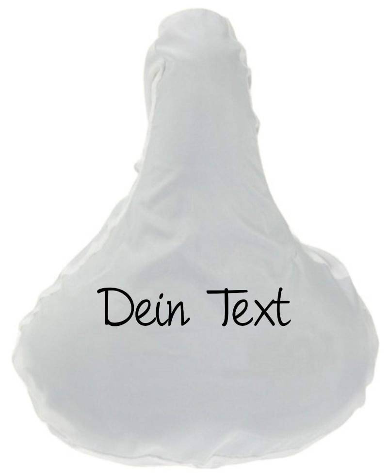 ShirtInStyle Premium Schonbezug Sattelbezug Sattelschutz mit deinem Wunschtext veredelt, Fahrrad, Schutz, Bezug, Hülle, Farbe Weiß von Shirtinstyle