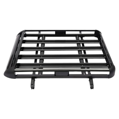 Groß Aluminium Dachgepä CkträGer Korb Wanne Fracht RelingträGer Auto GepäCk Dachkorb Alu DachträGer Universal GepäCkträGer Car Luggage Rack Dach TräGer Dachkoffer Autodachbox FüR Suv Schwarz 127*97cm von Shiyinge