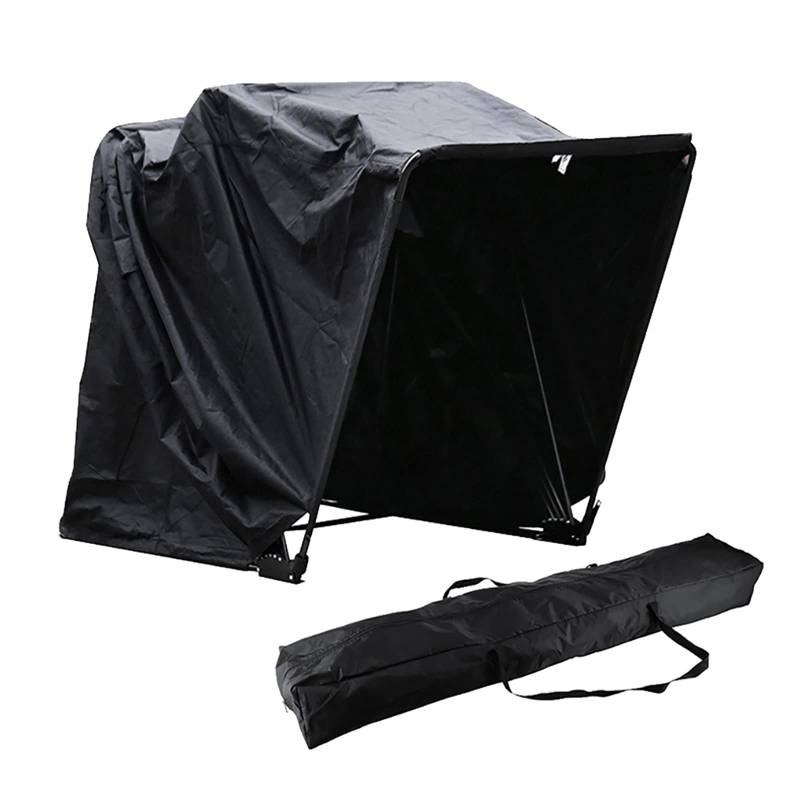 Schwarz Faltgarage Motorradgarage Motorrad Quad Garage Schutzplane Faltzelt Wasserdicht Zeltgarage Universal Rollerabdeckungen Motorrad-Überdachung Tragbares Bequeme Motorradgarage von Shiyinge