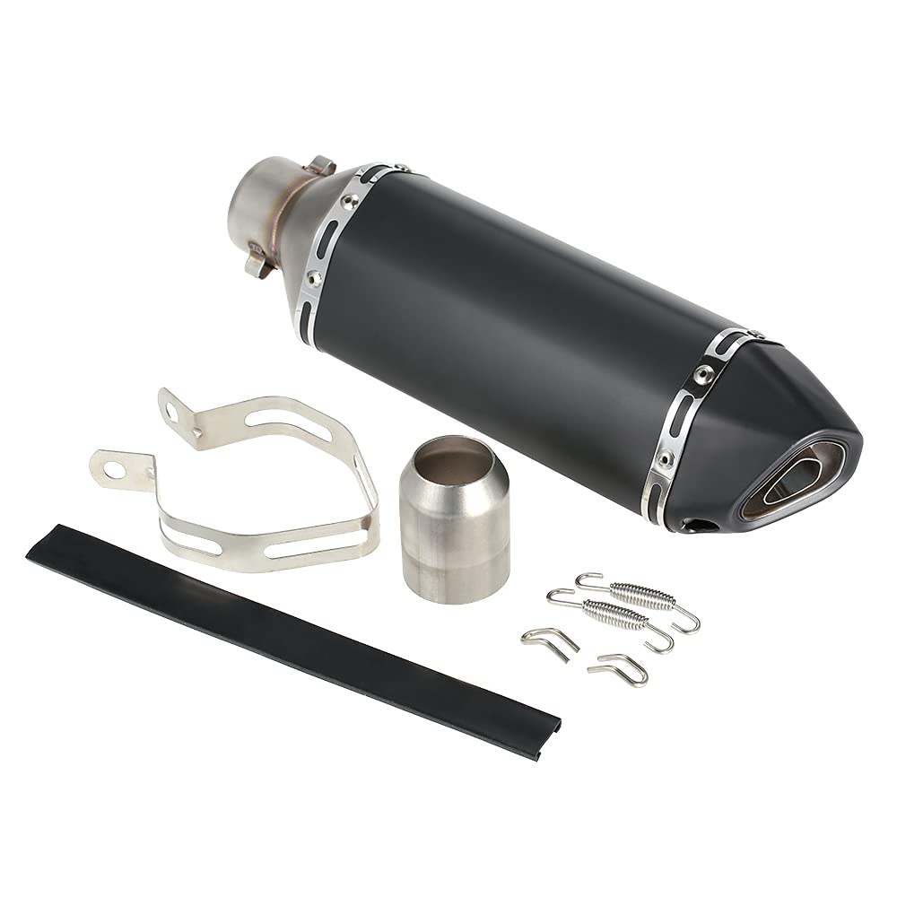 Shkalacar 38-51mm schwarzer Kleiner Sechskant-Schräg-Schwanz-Refit-Auspuff-Schalldämpfer mit Sitz für Motorräder ATV Universal Shkalacar 38-51mm schwarzer Kleiner Sechskant-Schräg-Schwanz-Refit-Auspuff-Schalldämpfer mit Sitz für Motorräder ATV Universal von Shkalacar