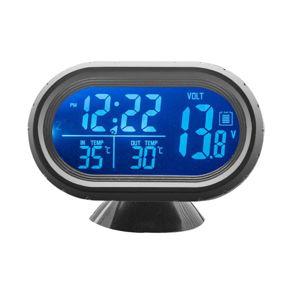 Shkalacar 3in1 Autothermometer Digitaluhr Voltmeter mit LCD Digitalmonitor, 12V Temperatur und Spannungsmesser, Erkennungsanzeige für Auto LKW SUV Wohnmobil, Blau und Orange Shkalacar 3in1 Autothermometer Digitaluhr Voltmeter mit LCD Digitalmonitor, 12V Temperatur und Spannungsmesser, Erkennungsanzeige für Auto LKW SUV Wohnmobil, Blau und Orange von Shkalacar