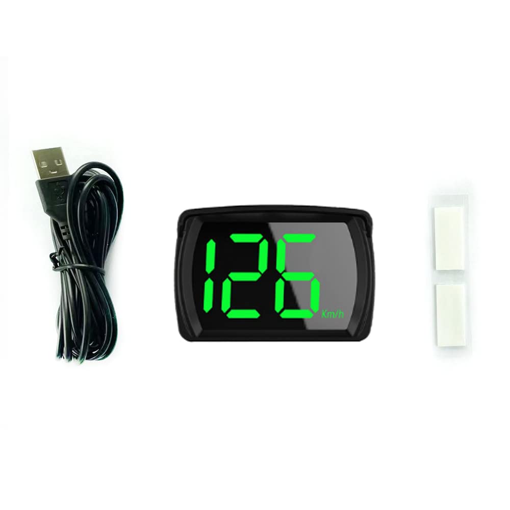 Shkalacar Auto HUD Headup Display, GPS Digitaler Tachometer mit LED Large Font Display für Auto LKW SUV Motorrad, KM/H oder MPH, ohne Autoladeadapter/mit Autoladeadapter von Shkalacar