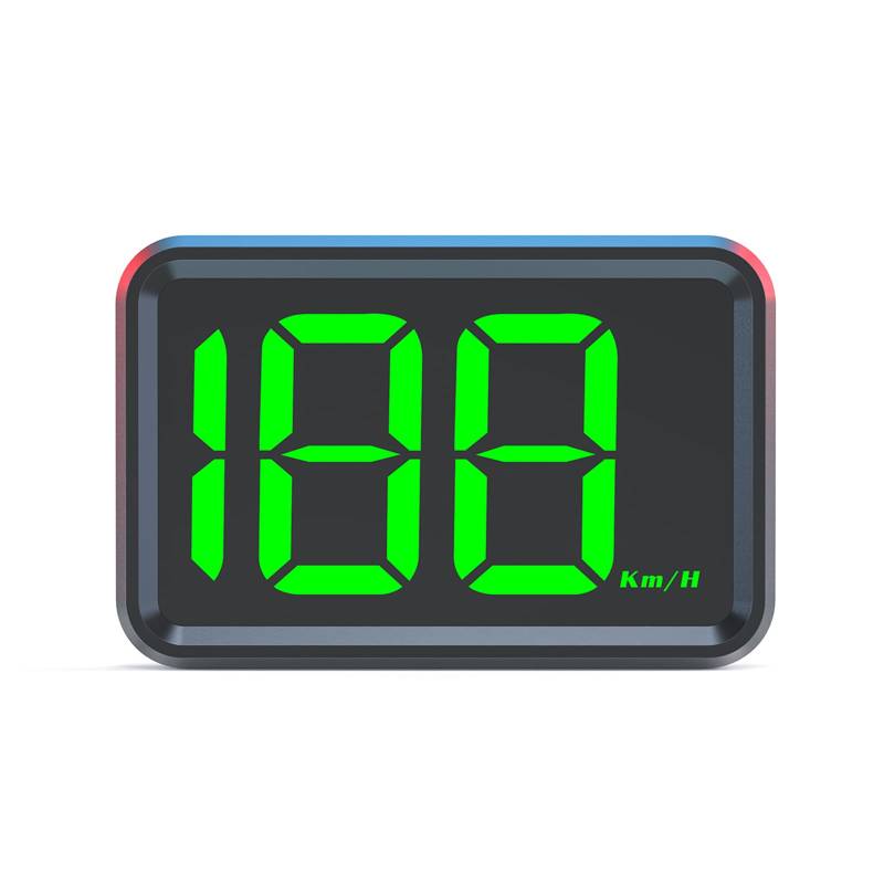 Shkalacar Auto Head Up Display, Digitaler Tachometer mit Großer Bildschirm und Fahrzeuggeschwindigkeitsanzeige, GPS KM/H Tachometer für PKW, LKW, Plug-and-Play(Typ 1, Grünes Wort-KMH) von Shkalacar