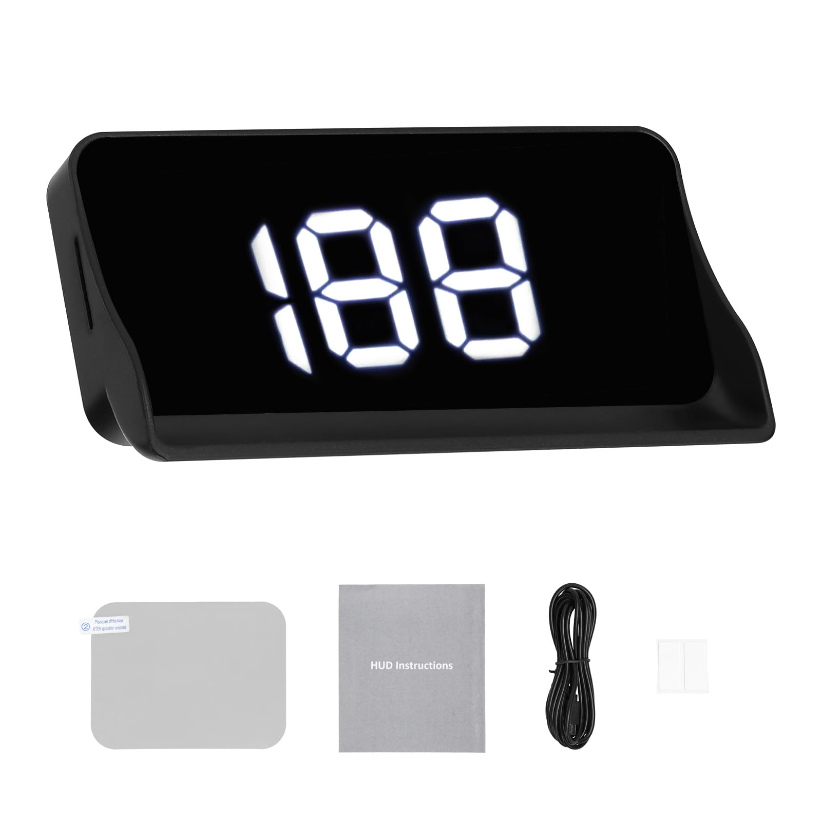 Shkalacar Auto Headup Display, LED Digital Tachometer mit Reflektierender Folie, Plug and Play, Windschutzscheiben Projektion, Auto HUD für Auto LKW SUV Wohnmobil, Weiß Shkalacar Auto Headup Display, LED Digital Tachometer mit Reflektierender Folie, Plug and Play, Windschutzscheiben Projektion, Auto HUD für Auto LKW SUV Wohnmobil, Weiß von Shkalacar