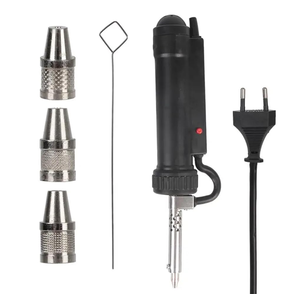 Shkalacar Elektrischer Entlötpumpe, Automatische Lötsauger mit 3 Lötsaugdüsen und eine Nadel, Tragbare Hand Vakuum Lötzinn Sauggerätpistole, EU Stecker von Shkalacar