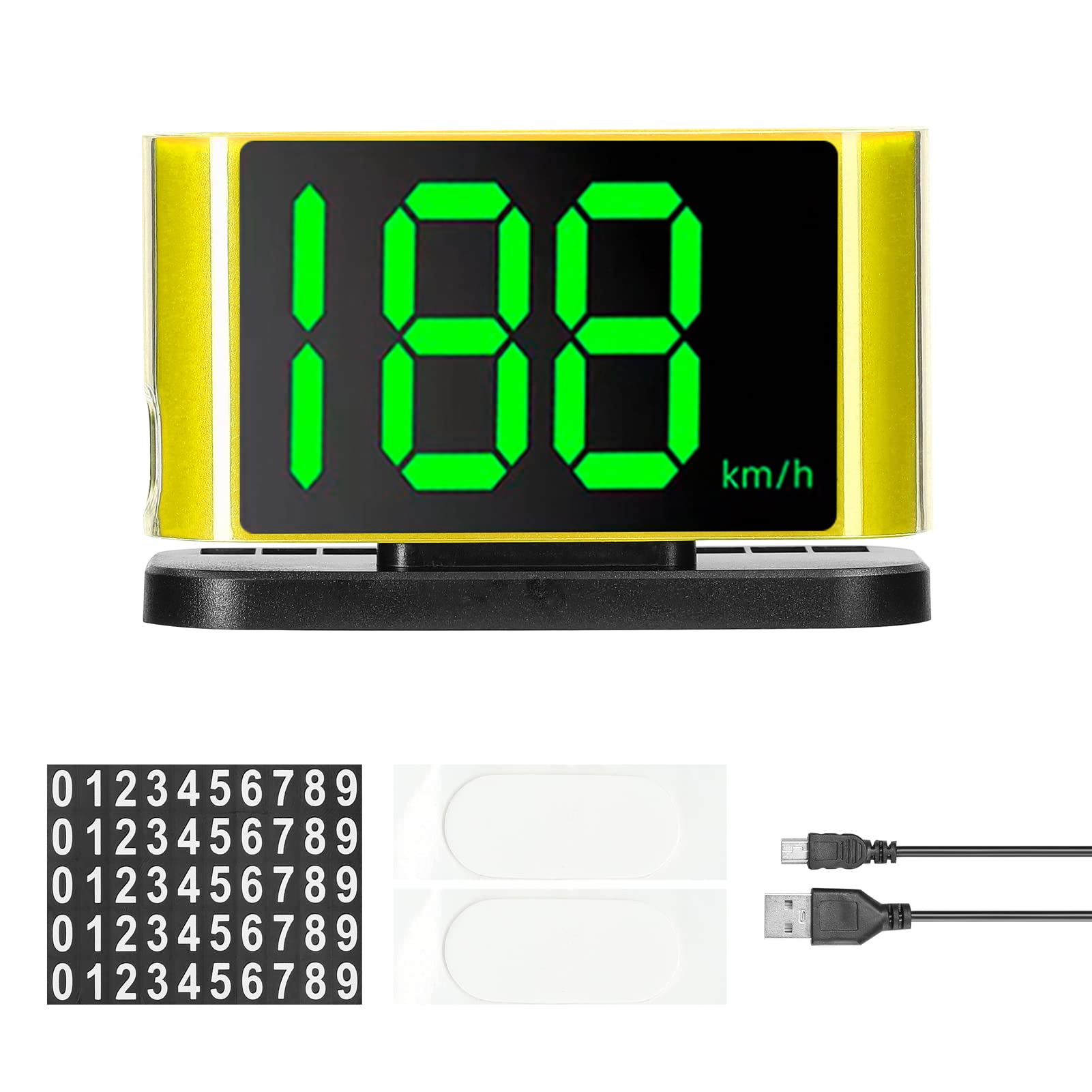 Shkalacar HUD Headup Display Auto GPS Digital Tachometer mit LED Großschriftanzeige Telefonnummer Anzeigebereich für Auto LKW SUV Motorrad von Shkalacar