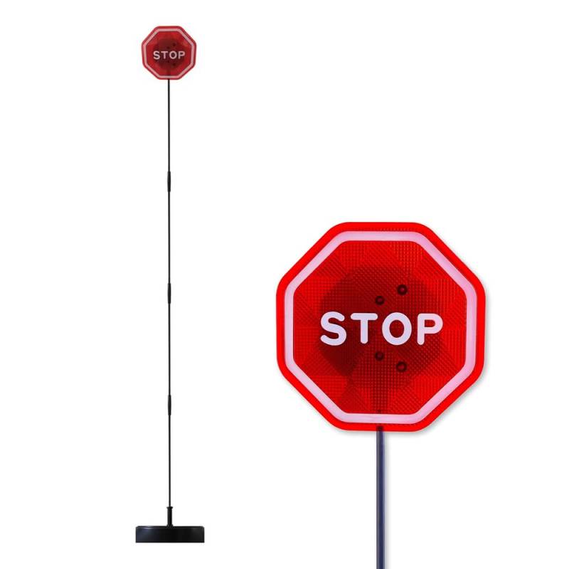 Shkalacar LED Blinkendes Stoppschild, Stoppschild Einparkhilfe mit Leuchtend roten LEDs und Verstellbarer Stange, LED Anzeige für Garagenparkplatz die Sicherheit und stressfreies Parken von Shkalacar