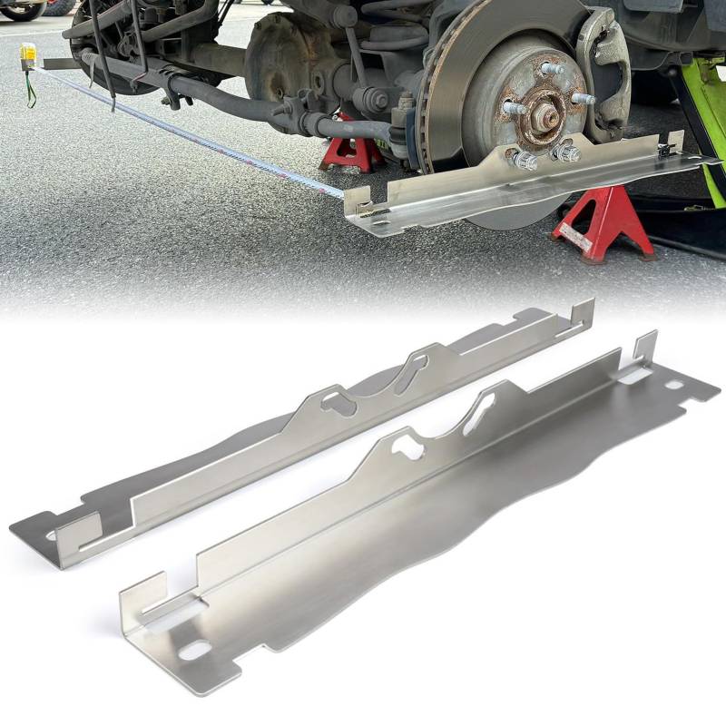 Shkalacar Robuste Werkzeugplatten zur Spureinstellung, 2 Stück Spurvermessungsplatten aus Edelstahl mit Aufhängelöchern, Achsvermessungswerkzeug Ersatzteile Zubehör(Silber) von Shkalacar