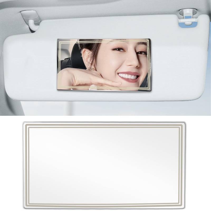 auto sonnenblende spiegel 150x80 mm spiegel für sonnenblende auto selbstklebend tragbarer selbstklebender Spiegel aus Edelstahl für die Rücksitzlehne, universeller Auto Innenraum Kosmetikspiegel. von ShnminEU