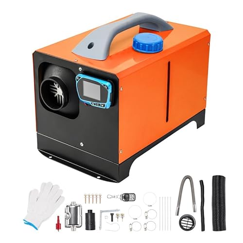 Dieselheizung All-in-One,5KW 12V Standheizung Diesel Diesel-Luft-Auto-Parkheizung mit verbessertem LCD-Schalterdisplay und Fernbedienung, schnelles Aufheizen, für Wohnmobil, Garage, LKW, Boot, Rot von ShockFlo