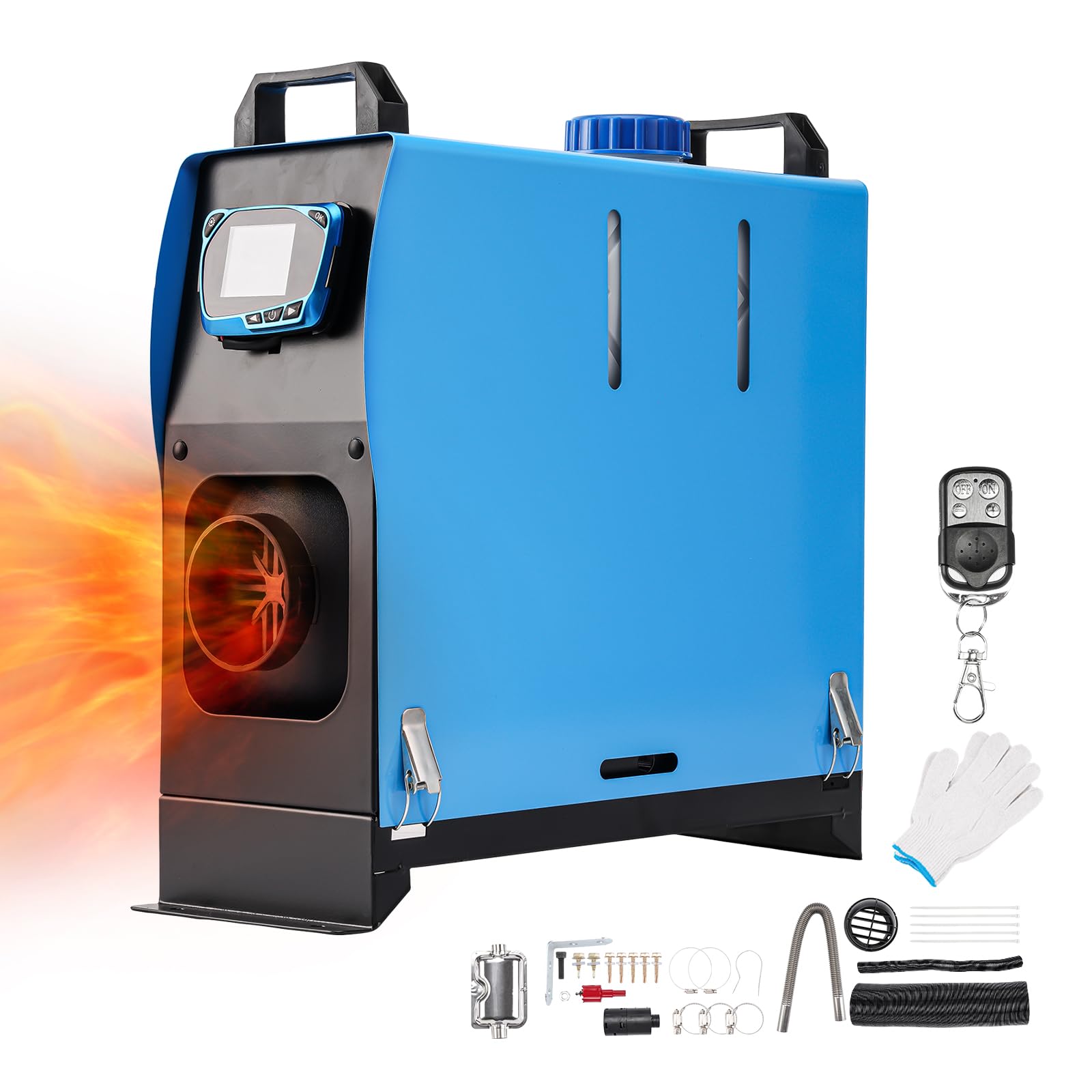 ShockFlo 5KW Standheizung Diesel 12V Lufterhitzer Tragbar Luft Dieselheizung Diesel Ruhig Air Diesel Heizung w/Schalldämpfer All-in-one Eine Löcher w/Fernbedienung LCD-Display Blau - Vertikaler Stil ShockFlo 5KW Standheizung Diesel 12V Lufterhitzer Tragbar Luft Dieselheizung Diesel Ruhig Air Diesel Heizung w/Schalldämpfer All-in-one Eine Löcher w/Fernbedienung LCD-Display Blau - Vertikaler Stil von ShockFlo