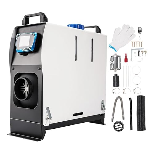 ShockFlo Diesel-Luft-Auto-Standheizung All-in-One, Standheizung Diesel, 8KW 12V Dieselheizung Schnelles Aufheizen mit verbessertem LCD-Schalterdisplay und Fernbedienung für Wohnmobil, Garage (Weiß) von ShockFlo