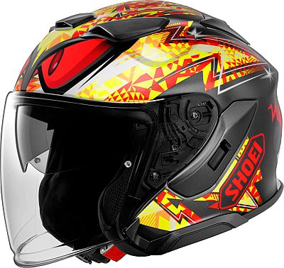 Shoei J-Cruise 3 Inspired, Jethelm - Schwarz/Rot/Gelb - M von Shoei