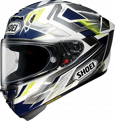 Shoei X-SPR Pro Escalate, Integralhelm - Weiß/Dunkelblau/Grau/Neon-Gelb - XXL von Shoei