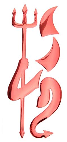 3D Chrom Teufel Logo Devil Aufkleber Teufelaufkleber für Auto Emblem, Pkw, Tuning, auch für Handy, Laptop, Notebook, Tablet usw. (Rot) von Shop of Wonder